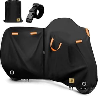 AIBIELY 104" Motorcycle Cover Storage Waterproof Outdoor,Heavy Duty Tearproof Durable Anti-UV Polyester Cloth,Weatherproof Scooter Bike Covers Accessories,Fit for Honda,Yamaha, Kawasaki,Harley