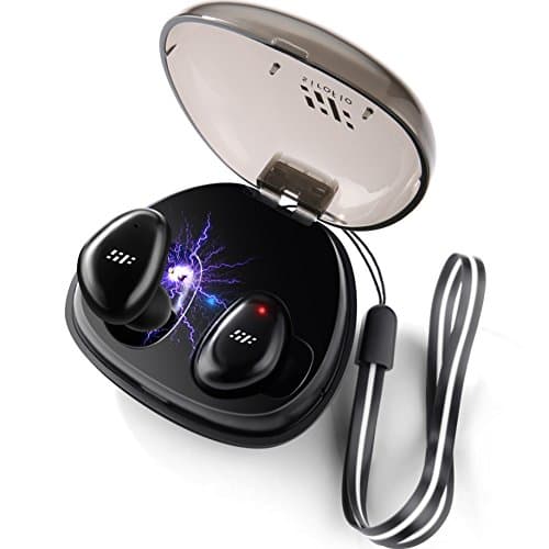 Siroflo Wireless Earbuds, Touch Control Wireless Anti-Dropout Headphones Charging Box, Sweatproof Bluetooth Earphones Noise Cancelling for iPhone iPad, Android Huawei Samsung, Nero Smartphones-Black (Black2)