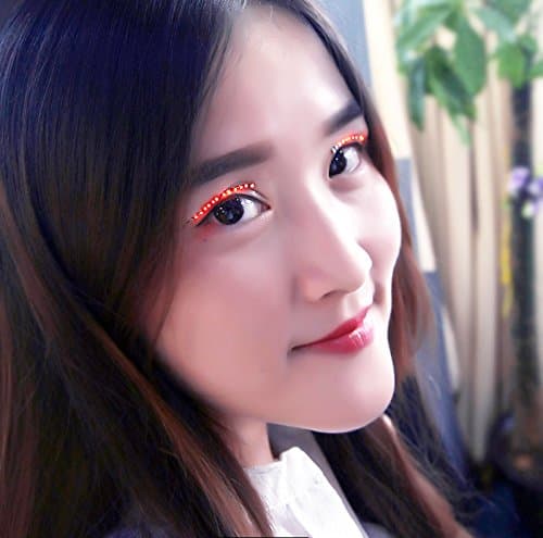 LED Eyelashes UNKTOP Waterproof LED Light F. Lashes Luminous Shining Charming Eyelid Tape for Party Bar NightClub Concerts Birthday Gift Halloween (Orange)