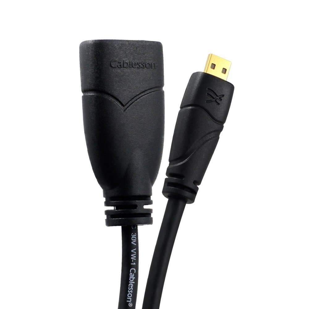 Ivuna Micro HDMI 0.5m Extension - upto 1080p - v1.4/2.0 - Audio & Video - Full HD - Connecting HD Devices using the new Micro HDMI Connector to PC or TV Gold Plated 3D Full HD 1080p 4k2k