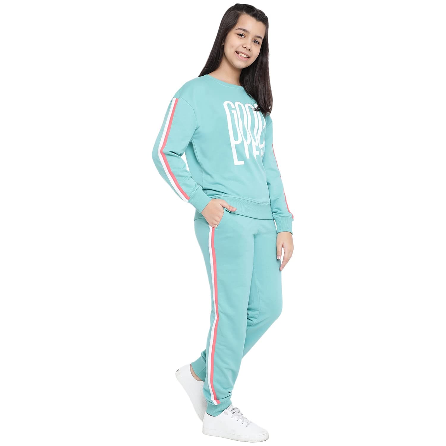 Li'l Tomatoes Girls Tracksuit Set| Winter Looper Sweatshirt with Pajama| Kids Casual Co-Ord Set| 9–15 Years