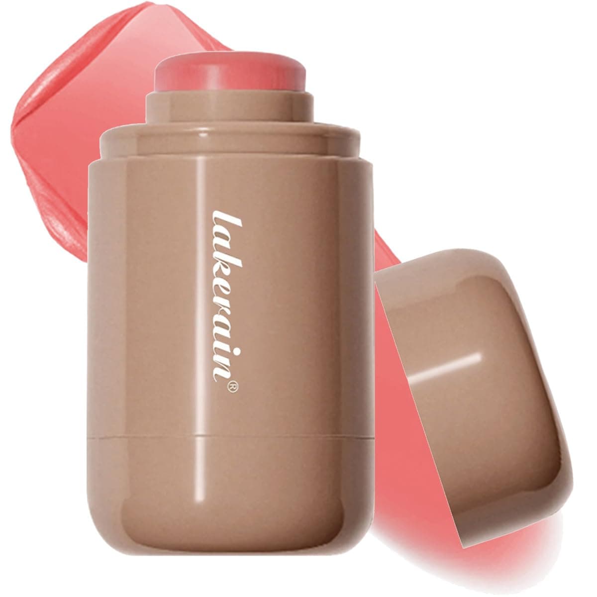 Cream Blush stick, Natural-Looking Matte Finish Makeup Blush stick, Hydrating Long Lasting Lightweight Blendable Blush for cheeks (#3 Bright Coral, 1 PC)