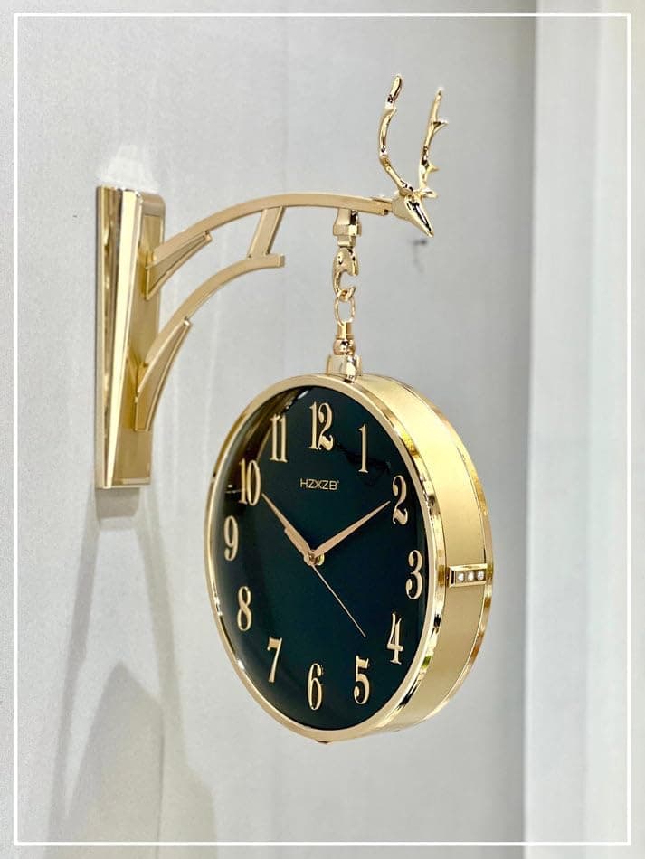 Wall Clock Non Ticking,Hanging Wall Clocks Modern Style for Home, Office, Kitchen, Bedroom, Living Room, School Decorative (W4-Gold)