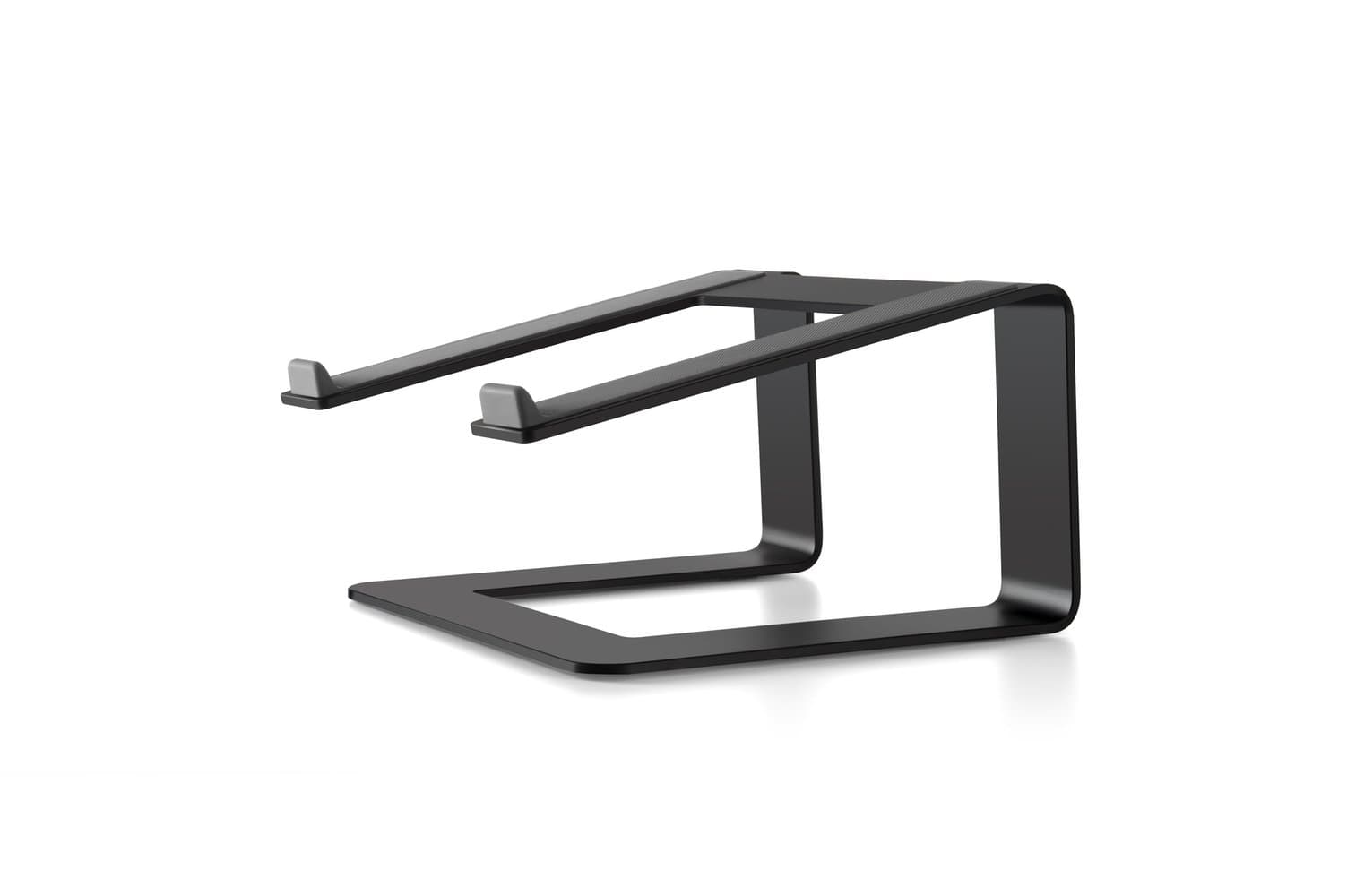Mingo Premium Aluminum MacBook Stand Dock, Ergonomic Mac Book Pro Stands, Laptop Standing for Desk, Desktop Monitor Riser and Holder for Laptops and Tablets - 13", 15" up to 17 inches (Matte Black)