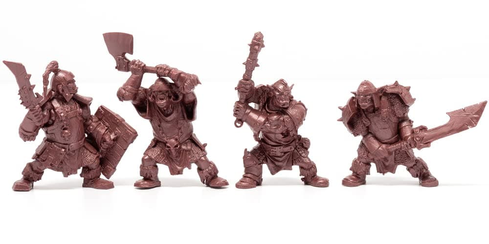 Creature Mini Action Figure Playset- Mountain Orcs Uruktag 2 ʺ Fantasy Figures - XL 1/32nd Scale DND 4 pcs Characters Accessories RPGs and Soldiers