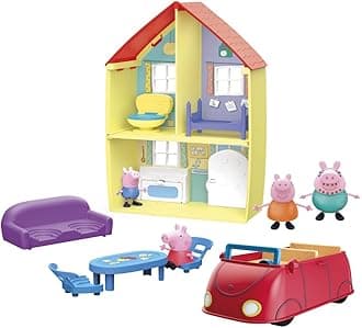 Peppa Pig Peppa's Family Home Combo Toy, Includes Playset, Car with Sounds, 4 Figures, 6 Accessories, for Ages 3 and Up - Amazon Exclusive