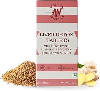 Liver Detox Tablets – Detoxify, Cleanser and Support Liver Health & Digestion with Milk Thistle, Fenugreek, Turmeric, Ginger, and Vitamin B12 | 30 Tablets