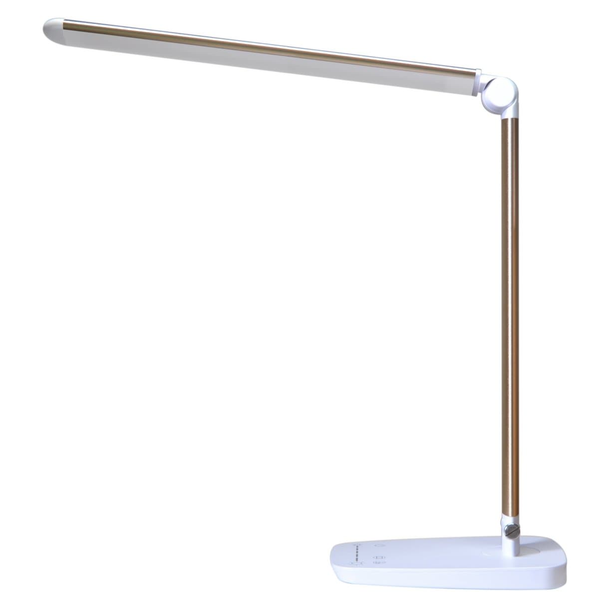 Aluminium Dimmable LED Desk Lamp,Table Lamp with USB Port,Touch Control,9 Color Temperature Mode 2700K-7000K,7-Grade Brightness 320-1100 Lumens,10W Table Lamps for Living room Bedroom Office(Gold)