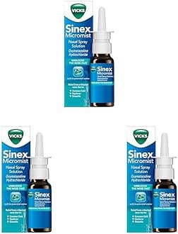Nasal Spray, Sinex Micromist Decongestant Nose Spray for Blocked Nose with Oxymetazoline, Unblocks The Nose Fast, Blocked Nose Relief, Cold Virus Blocker, Menthol Aroma, 15 ml (Pack of 3)