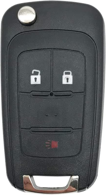 Keyless Entry Key Fob Case Folding Replacement Key fob Cover Shell fits for GM Chevy Equinox Sonic Terrain 2010-2017 OHT01060512 No Chip