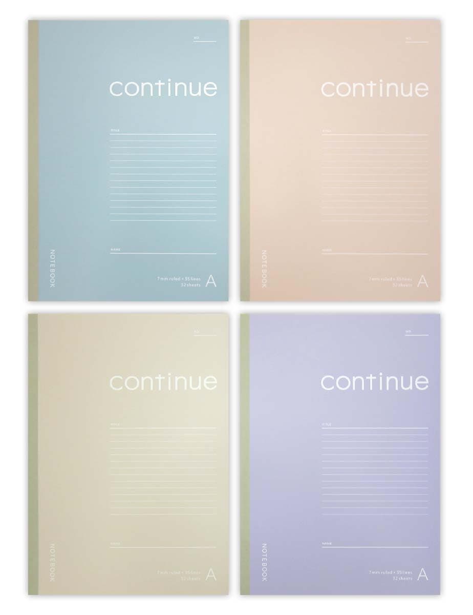 Kyowa Shiko A4 Notebook, Smoky Continue, A Ruled, 32 Sheets (4 Assorted Colors) x 100 Packs