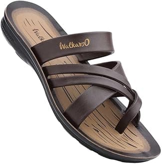 WALKAROO Men's Fashion Sandals with Toe Ring, Cross Straps and Lightweight - W5687
