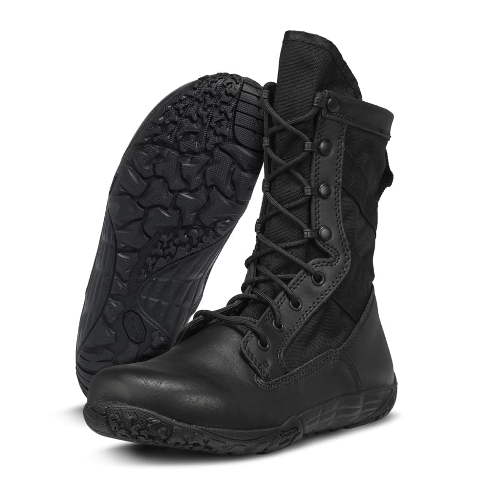 Belleville Mini-Mil TR102 Minimalist Tactical Boot - Zero-Drop Barefoot Boots Comfort - EMS Boots & Vibram Outsole - Tactical Grip - Breathable & Lightweight - Vibram Tarsus Outsole - Lace-Up Closure