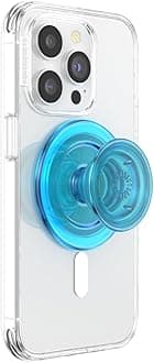 Phone Grip for MagSafe, Magnetic Holder, Phone Stand, Blue - Electric Blue Translucent