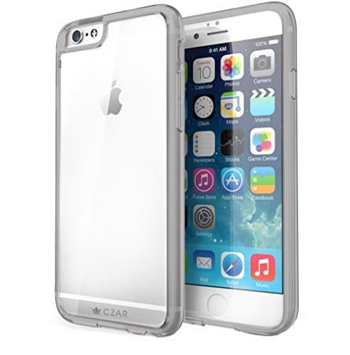 Czar Glazed Cushion Gray iPhone 6 / 6S (4.7) Hard Clear Back + Soft TPU Edge case/Cover [Thin Fit] by:- Kolostahl