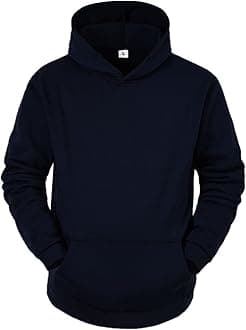 BIFUTONHooded Sweatshirt Men Pullover with Pocket Long Sleeve Solid Color Lightweight Gym Hoodies Casual Streetwear Tops