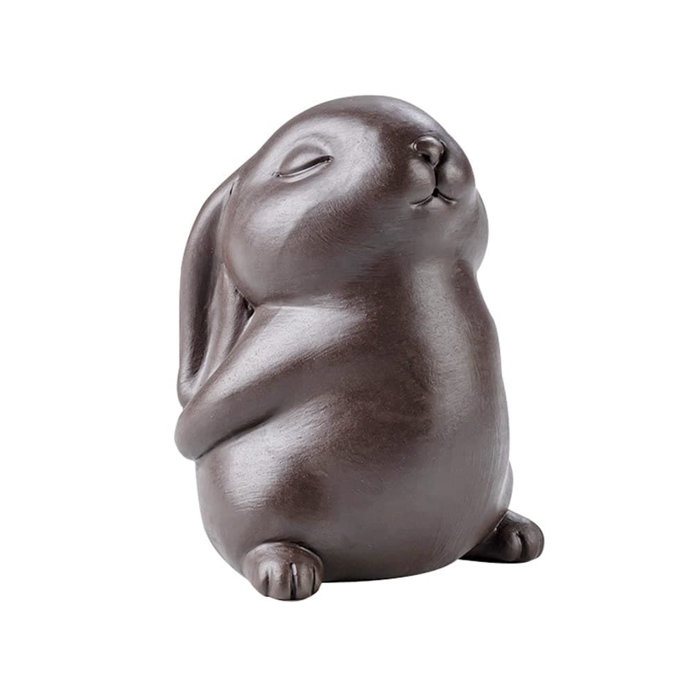 Mini Rabbit Tea Pet - Ceramics Cute Rabbit Kungfu Tea Tray Desk Ornament (Zisha 1)