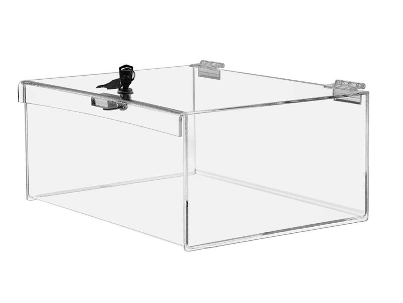 Marketing Holders Square Locking Case Countertop Tray is 6" H x 12" W x 12" D Jewelry Display Case Swap Meet Tabletop Display Display Case Trade Shows and Expos Showcase Box Clear Acrylic