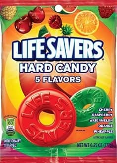 Life Savers 5 Flavors Hard Candy Bag, 6.25 ounce (12 Packs)