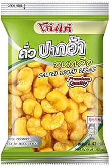 KohKae BRAND, Salted Broad Beans, Crispy baked beans 40g X 6 Packs