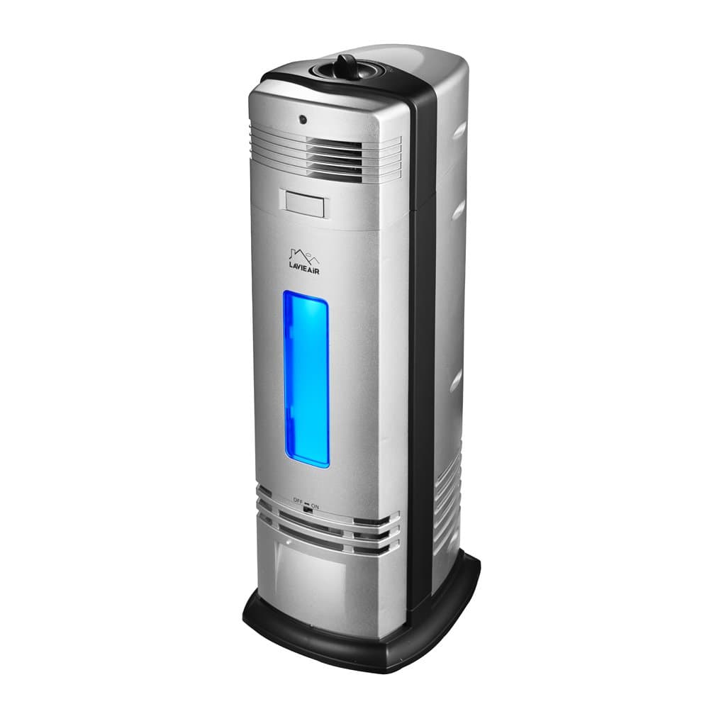 Permanent Filter Air Purifier with Ionizer, UV-C Sanitizer, Carbon Filter and Night Light,Allergen and Odor Reduction, silver