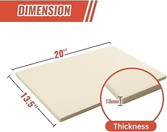 20 Inch Large Pizza Stone, Baking Stone 20" x 13.5", Heavy Duty Cordierite Bread Stone for Oven Grill, Thermal Shock Resistant, Ideal for Baking Different Sizes of Pizzas or Bread Rectangular
