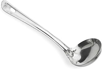 Crystal Stainless Steel Deep Ladle, Silver, Standard - 24.5 Cm
