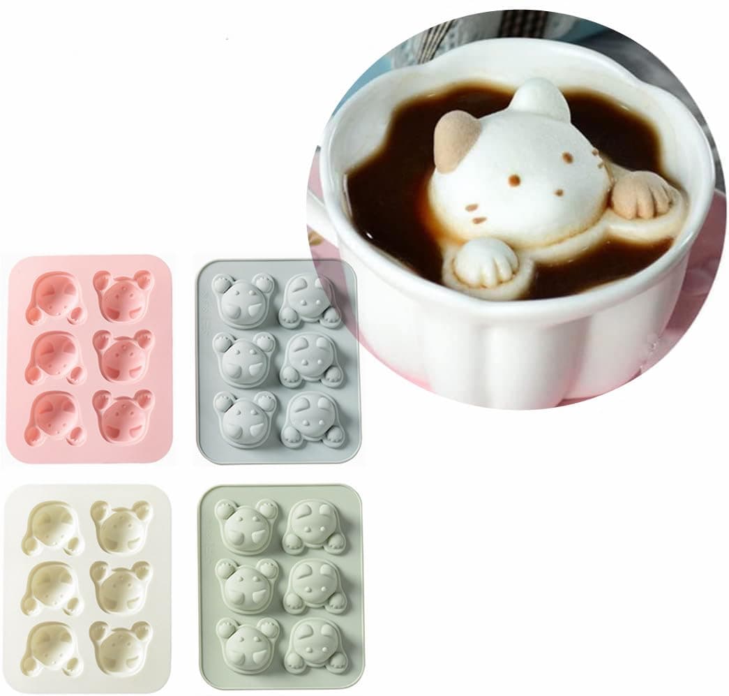 1PC Cute Cat Head Marshmallow Mould Coffee Marshmallow mold Cake mold Chocolate Mould Silica Gel Mould jelly mold Mousse mold-Random Color