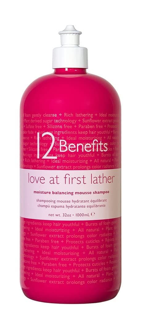 12 Benefits Love at First Lather Moisture Balancing Mousse Shampoo, 32 Ounce