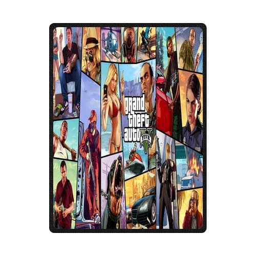 Customize DIY Design Grand Theft Auto GTA 5 New and Cotton Blanket Fleece Blanket Throw Blanket 58x80 inches