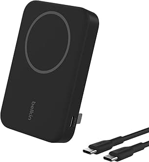 BoostCharge Pro Wireless Power Bank 8000mAh with Qi2, MagSafe Compatible Portable Charger + Built-in Pop-up Kickstand, For iPhone 17, iPhone Air, 16, 15, 14, Pixelsnap and More - Black