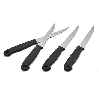 Bagonias Knife for Kitchen use, Serrated Steak Knife Set of 4, high Carbon German Steel, Ergonomic Large Handle, Kitchen Knife Set (4 Pieces)