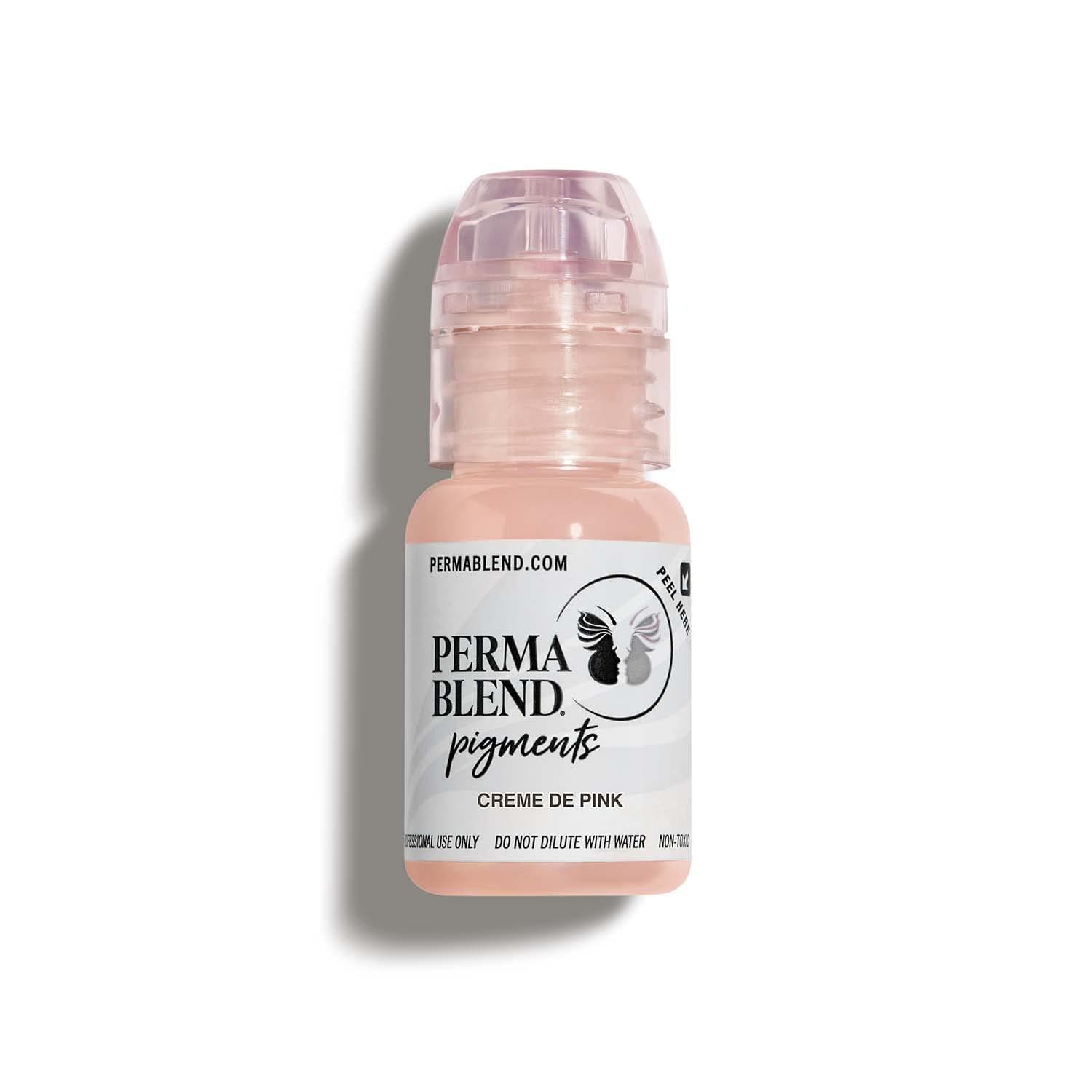 Perma Blend - Creme de Pink - Light Pink Tattoo Ink for Permanent Makeup - Lip Blush Microblading Ink to Enhance Color - Lip Blushing & Tattoo Supplies - Vegan (0.5 oz)