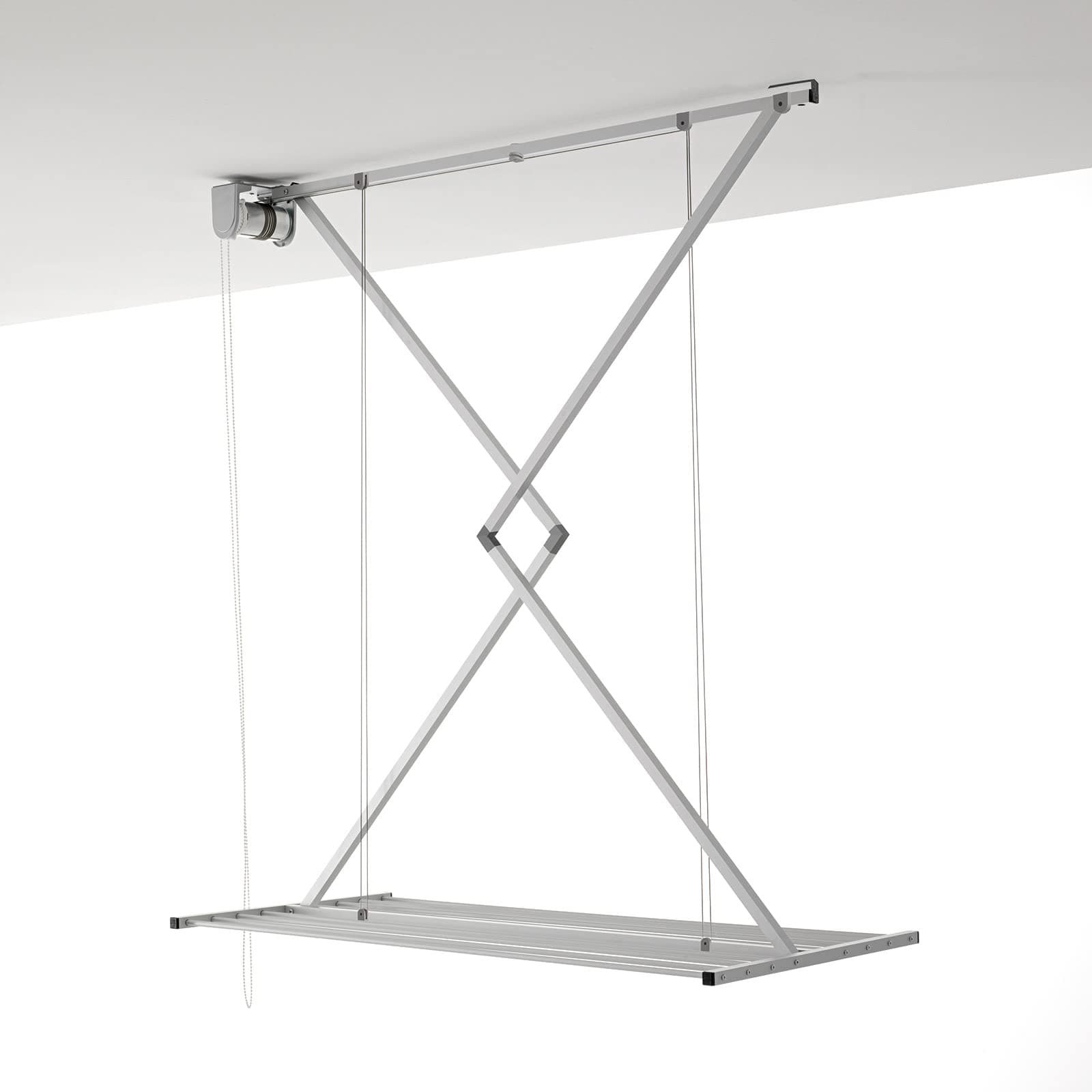 foxydry Mini, Ceiling Mounted Clothes Drying Rack with Pulley, Vertical Folding Laundry Clothes Airer, extensible Drying Rack for Indoors and Outdoors