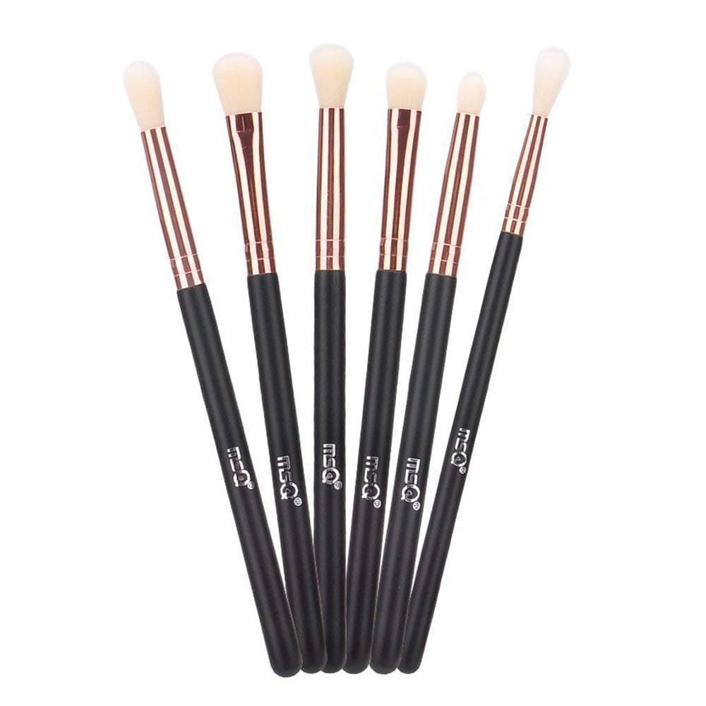 MSQ 6pcs Eyeshadow Brushes Eye Makeup Brushes Set Synthetic Hairs, Wooden Han...