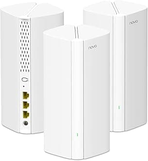 Tenda AX3000 Mesh WiFi 6 System Nova MX12-7000 sq.ft WiFi Coverage - - 1.7 GHz Quad-Core CPU - Dual-Band Mesh Network for 160+ Devices - 3 Gigabit Ports per Unit - 3-Pack