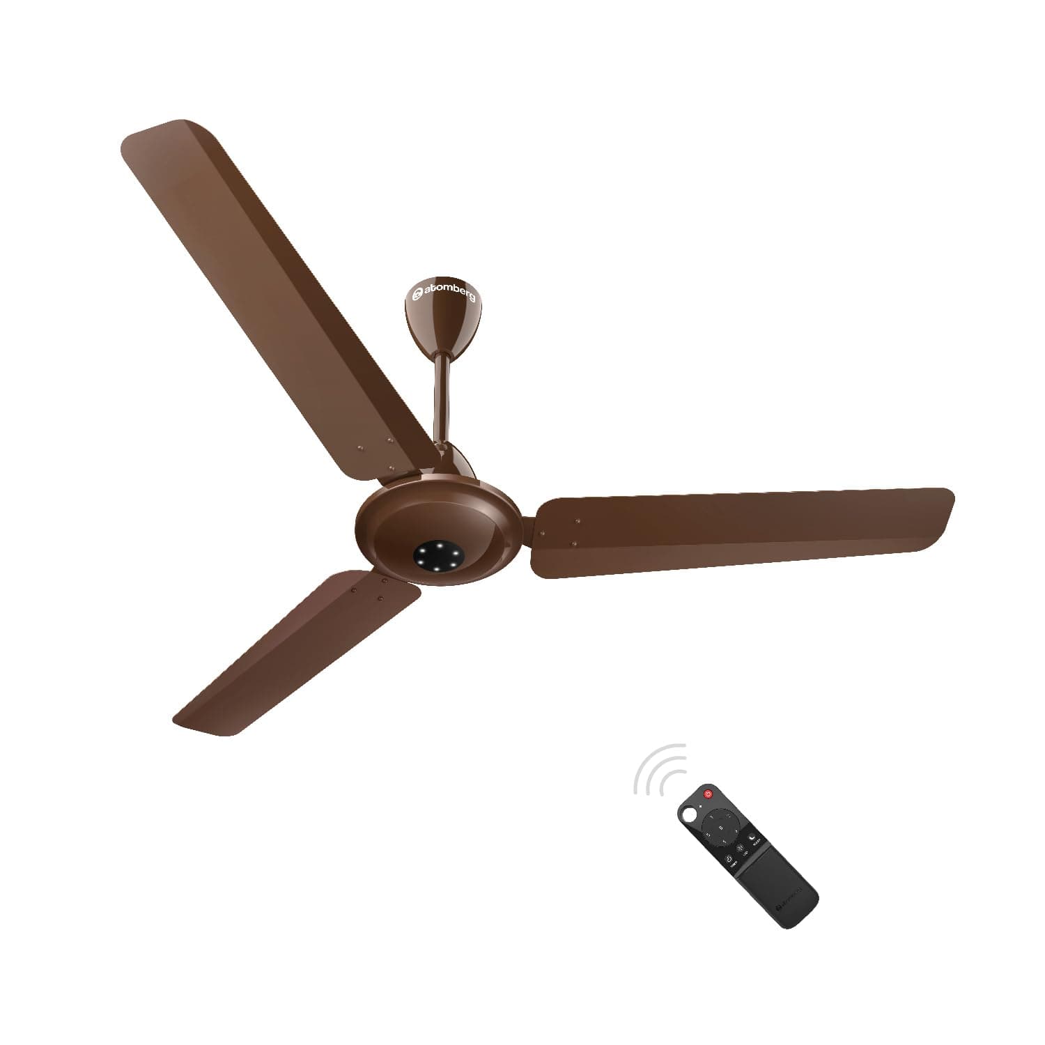 atomberg Efficio Alpha 1200mm BLDC Ceiling Fan with Remote Control | BEE 5 star Rated Energy Efficient Ceiling Fan | High Air Delivery with LED Indicators | 2 Year Warranty (Gloss Brown)