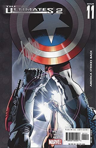 AUTOGRAPHED Stan Lee 2006 THE ULTIMATES 2 ISSUE #11 (America Strikes Back) Captain America Rare Direct Edition Issue Parental Advisory Signed Marvel Comic Book with COA