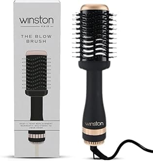 - Winston 2-in-1 Hair Styling Blow Brush for Women - 1200 Watts | Hot Air Brush, Hair Volumizer Brush, Hair Blow Dryer Brush with Charcoal Bristles for Salon-Quality Volume and Shine (Black) 1 Year Warranty
