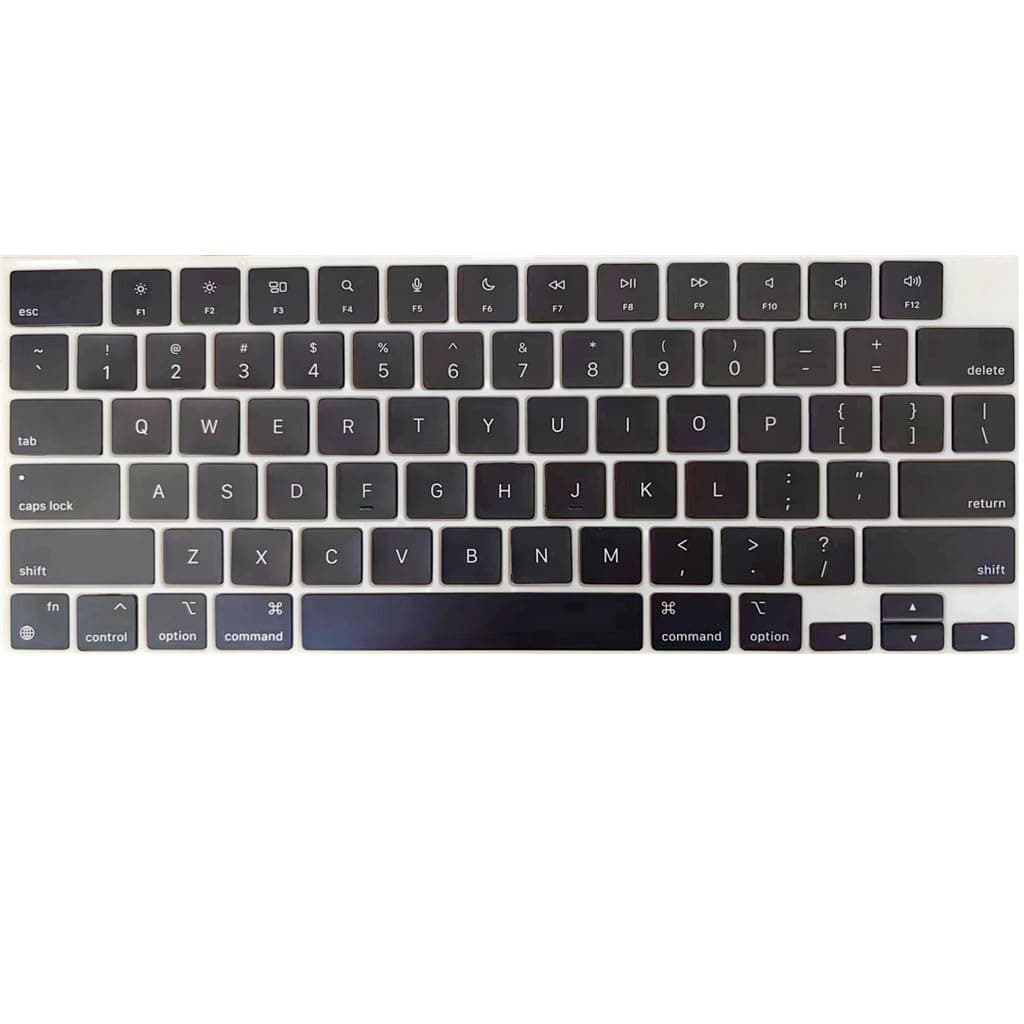 Replacement US Keycaps Keys Black Compatible with MacBook Air M2 Retina 13.6/15 inch Model A2681 A2941, for MacBook Pro M2/M3 Pro 14/16 inch Model A2779 A2780 A2991 A2992 A2918 Key Cap (Black.)