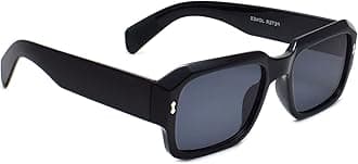 Peter Jones Uv Protected Stylish Unisex Badshah Style Square Sunglasses (13031), Black, M