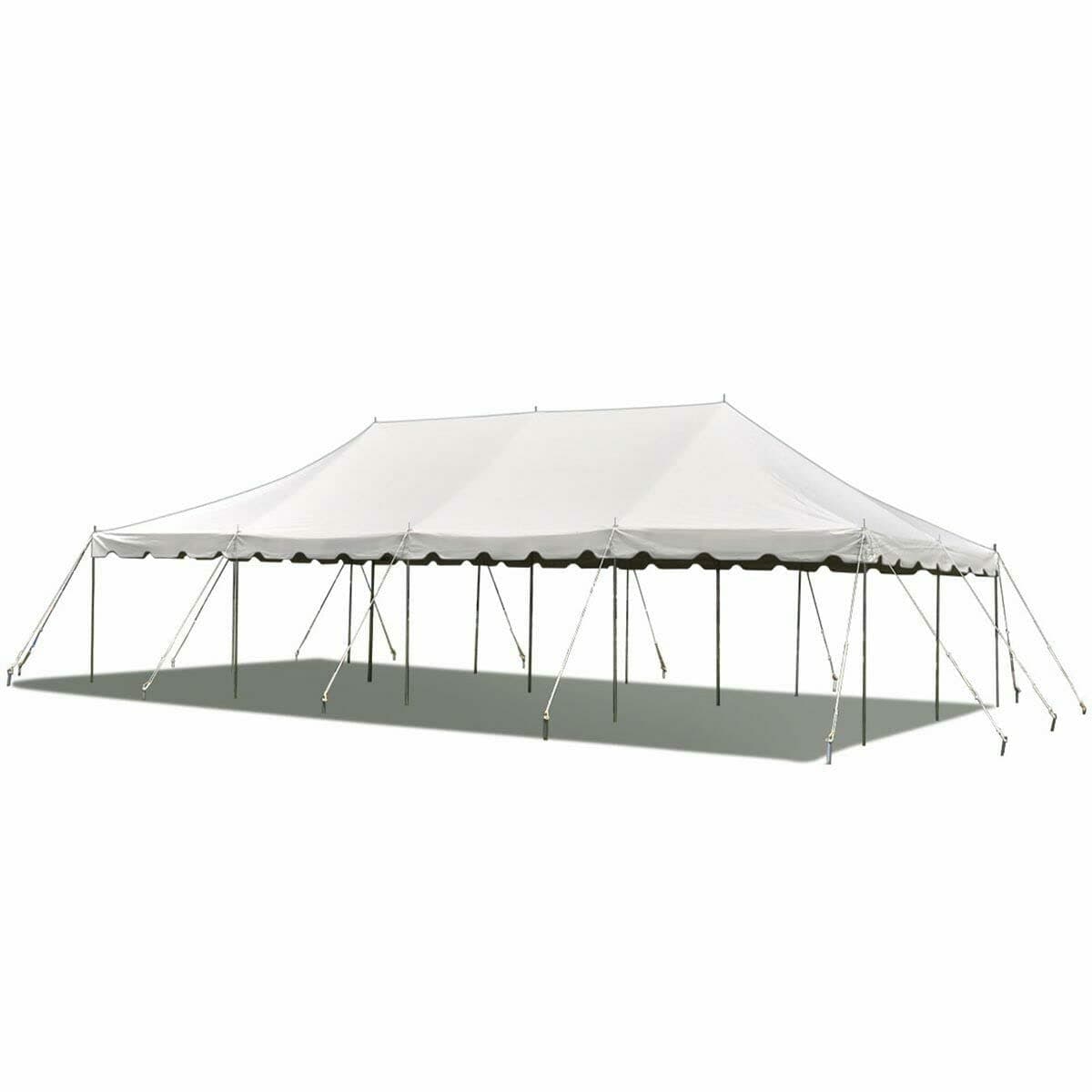 20 x 40 Canopy Tent, Weekender Pole Tent with Heavy Duty PVC White Top, Easy Up Outdoor Party Gazebo for Weddings Events and Backyard Use, 160 Person Capacity