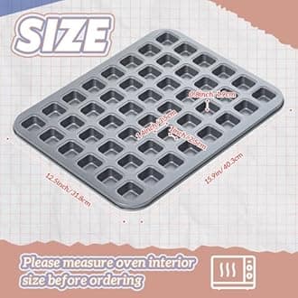 2 Pcs Mini Brownie Bites Pan with Dividers Small Baking Pans 48 Cavity Mini Square Muffin Pan Nonstick Heavy Duty Carbon Steel Cupcake Tool for Christmas Birthday Gift Wedding Party