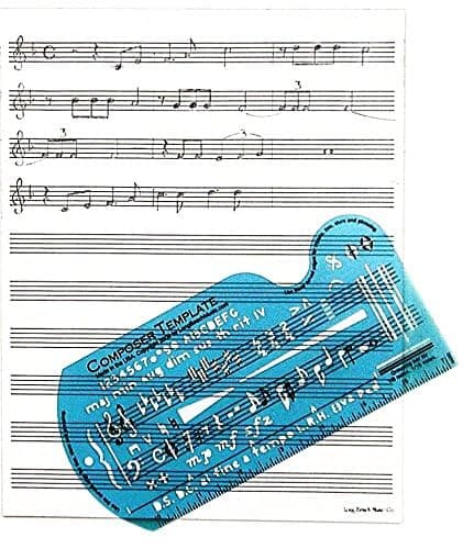 - Song Writer's Composing Template Stencil for Music Notes & Symbols with Manuscript Staff Paper Tablet