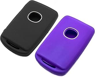 Silicone Key Fob Cover Fit for Mazda 3 6 CX-3 CX-30 CX-5 CX-50 CX-9 CX-90 MX-30 EV 3 Sport MX-5 Miata 3 4 Button Keys on Side | Car Accessories | Remote Key Protection Case - Black & Purple