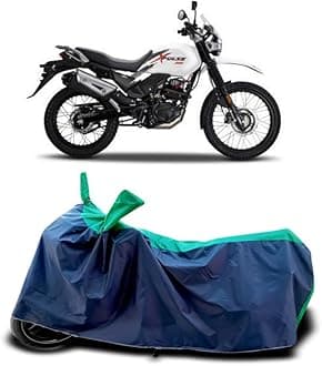 DUFFEL-Two Wheeler Bike Cover Compatible for Hero Xpulse 200 Heat Protectio/UV-Rays/Birds Dropping/DustProof/Waterproof Indoor Outdoor and Parking Full Protection All Variants [Green Patta]