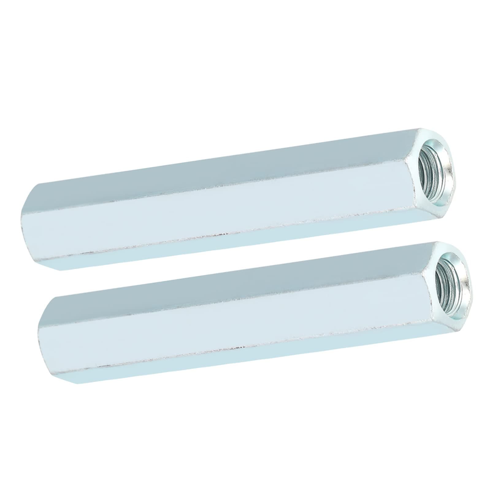 Long Rod Nut - 2Pcs Carbon Steel Coupling Nuts M8 X 66 Hex Coupling Nut Hexagonal Sleeve Standoff Threaded Rod Connector