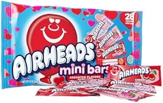 Airheads Mini Bars, Valentine's Day Candy Variety Bag, Individually Wrapped Bulk Candy for Adults & Kids, Party, Non-Melting, 12 oz Bag