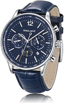G GALLANT Mens Watch Luxury Quartz Watch for Men with Leather Strap Dual Time Multi Dial Wrist Watch Waterproof Men's Dress Watch Casual Business Gift