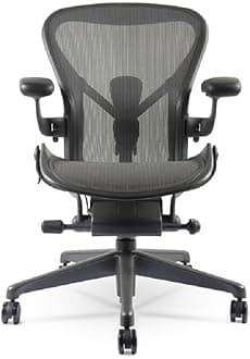 Herman Miller Aeron Chair Size A - Graphite Semi-Loaded Adjustable Arm Height Tilt Tension Control Posture Fit - Repackaged Ergonomic Office Desk Chair
